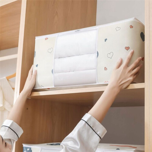 Storage Bag, Clothes Storage Comforter Storage Bag, Folding Organizer Bag with Handle, for Organizing Bedroom B 1