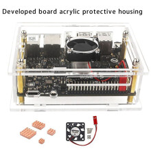 AcrylgehäUse für VisionFive 2-Entwicklungsplatine, Entwicklungsplatinenbox, Transparentes GehäUse mit LüFter-KüHlköRper-Kit