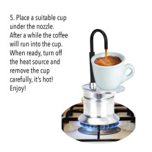 Olla Moka de un Solo Tubo de 50 Ml, AleacióN de Aluminio Plateada, Cafetera Italiana con Boquilla para Estufa, Disfrute de un Delicioso Café en Poco