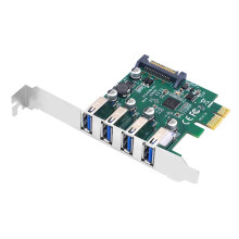 PCIE 1X to USB3.2 Expansion Card PCI-E 4 USB3.2 Adapter Multiplier PCI-E 1X 4X 16X Controller Add One Cards 5Gbps