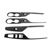 For Palisade 2022 2023 Car Window Glass Lift Button Panel Cover Trim Sticker Accessories ABS Carbon Fiber