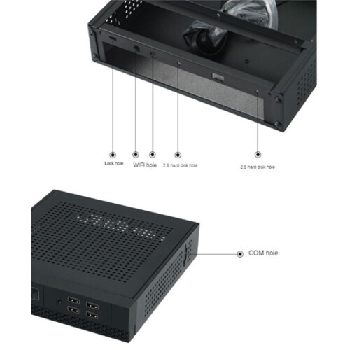 ITX Computer Case HTPC Host Chassis USB2.0 ITX Enclosure Industrial Control Chassis for Office Business 2