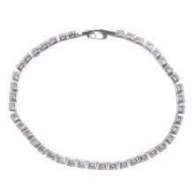 Cubic Zirconia 1 Row Tennis Chain Bracelet Men And Women Jewelry Brass / Copper Material Clasp Bracelet Link Jewelry Silver