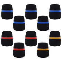 10 Pcs Handheld Stage Microphone Windscreen Foam Mic Cover Karaoke Black