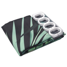 Groen Douchegordijn Bladeren Afdrukken Patroon Modern Natuurlijk Plantpatroon Polyester Badkamer Waterdichte Gordijnen