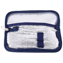 Portable Insulin Cooler Bag Diabetic Insulin Travel Case Cooler Pill Box Aluminum Foil Ice Bag (Navy )