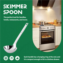 Oil Seperator Spoon, Stainless Steel Oil Filter Spoon Soup with Long Handle Oil Soup Cooking Strainer Filter Soup Ladle