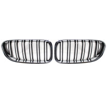 Front Kidney Double Grille Sport Grill Replacement For- 6 Series F06 F12 F13 Chrome+Black