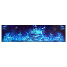 One Way Vision for Truck Suv Pickup Flaming Skull 3D Rear Windshield Decal Sticker Decor Rear Window Glass Poster