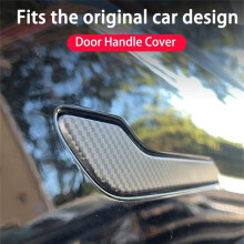 For Model 3 Modle Y 2017-2023 Car Door Handle Cover Protection Decoration Accessories (ABS Matte Carbon Fiber)
