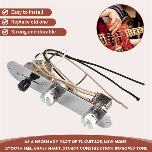 Prewired Guitar Control Plate Assembly,Loaded 3-Way Blade  Push Pull Potentiometer Excellent CTS Pot Speed Knobs 2