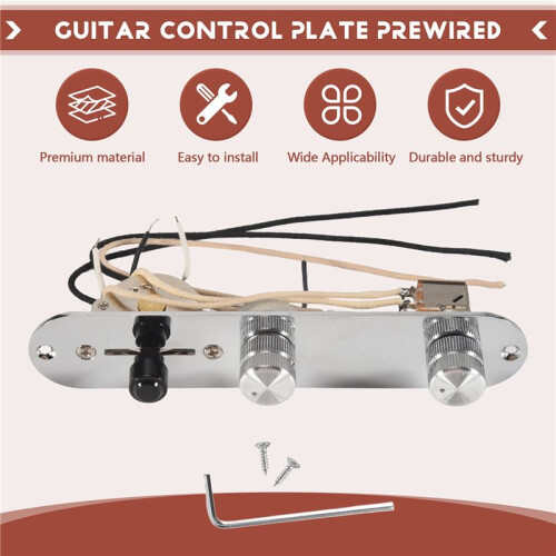 Prewired Guitar Control Plate Assembly,Loaded 3-Way Blade  Push Pull Potentiometer Excellent CTS Pot Speed Knobs 1
