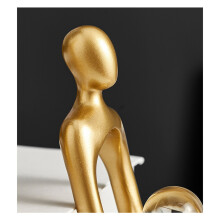 Denker Standbeeld Abstract Figuur Beeldhouwwerk Kleine Ornamenten Hars Standbeeld Thuis Goud Abstract Standbeeld Kantoor Decor A