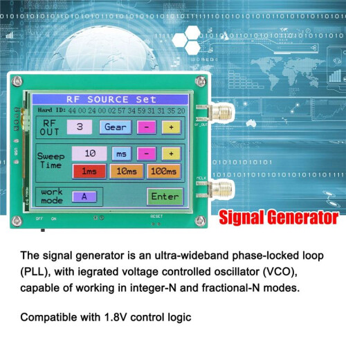 MAX2870 23.5-6000MHz Signal Generator 0.5PPM Low Noise Signal Source Touchable Screen PC Software Control PLL VCO 1