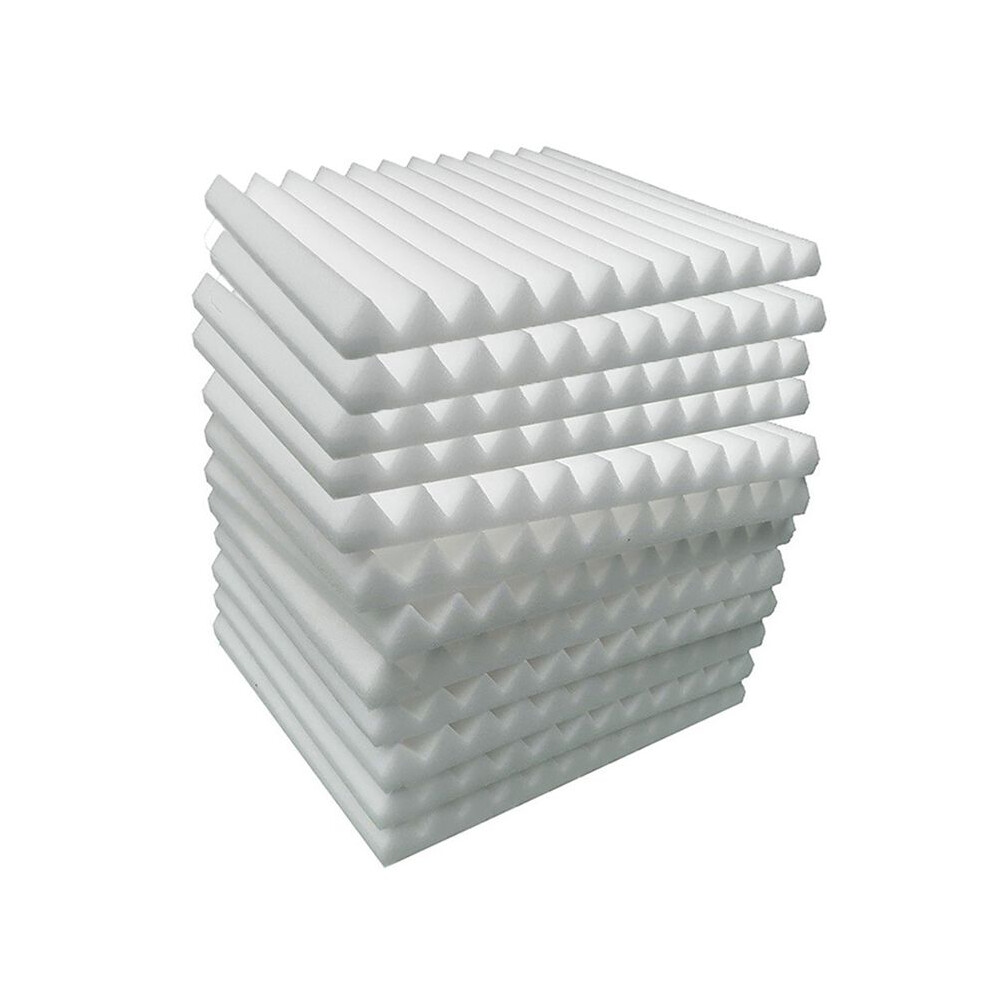 Acoustic Foam Panels 12 Pcs, Soundproof Wall Panels 30X30x5cm, High Density Sound Absorbing Panel For Walls White 4713487862257