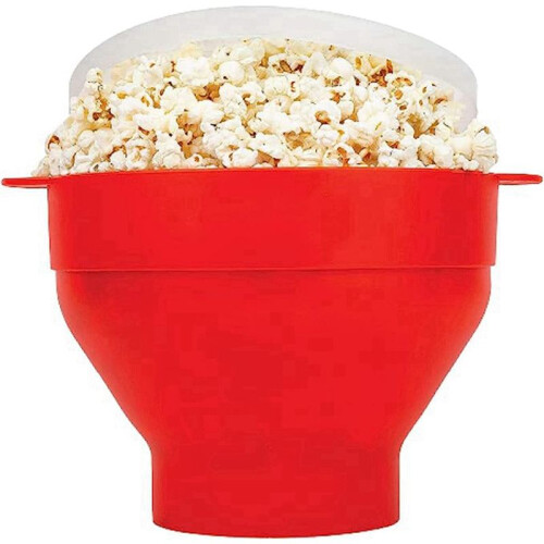 Popcorn Popper avec Couvercles - Silicone Popcorn Maker Bols à Popcorn Pliables Popcorn Container 2