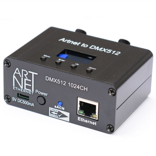 ArtNet DMX512 Ethernet Lighting Controller Interface 2 Universe 1024 Disco,RDM/Ascn Version 2