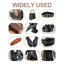 Leather Rivet Kit,180 Sets Double Cap Rivets Tubular,4 Colors 3 Sizes Leather Rivets and Snaps,for Thin Leather, Jacket