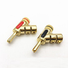 4PCS Banana Plug Copper Gold Plated Y-Shaped Speaker Cable Plug Locking Banana Plug Connector HIFI Jack Audio Adapter