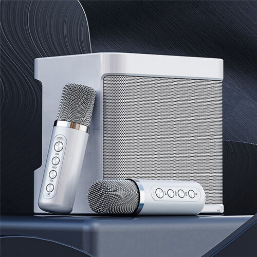KD-203 Karaoke Set Karaoke Speaker Wireless  Dual Microphone Speaker Microphone Machine White 2