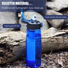 Water Bottle with Water Filter Lockable Lid BPA Free Water Purifier Bottle for Travel, Hiking, Camping, Emergency
