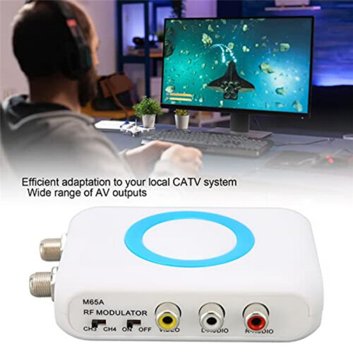 Digital RF Modulator, M65A‑NTSC RF Modulator RCA to RF Modulator, VHF Demodulator Converter for CATV Systems 2