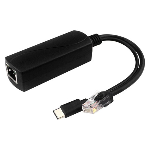 POE Splitter for Raspberry Pi5/5 Generation 5V 4A Type-C Interface Gigabit Ethernet Power over Ethernet Splitter 1