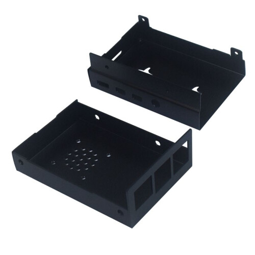 For Raspberry Pi 4 Model B Case CNC Aluminum Case Ultra-Thin Metal Shell for Raspberry Pi 4 Model B Case(Black) 2