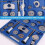 Brake Caliper Compression Tool Set Thrust Bolt Assemblies Retaining Plates Caliper Hangers Disc Adapters with Gloves 3