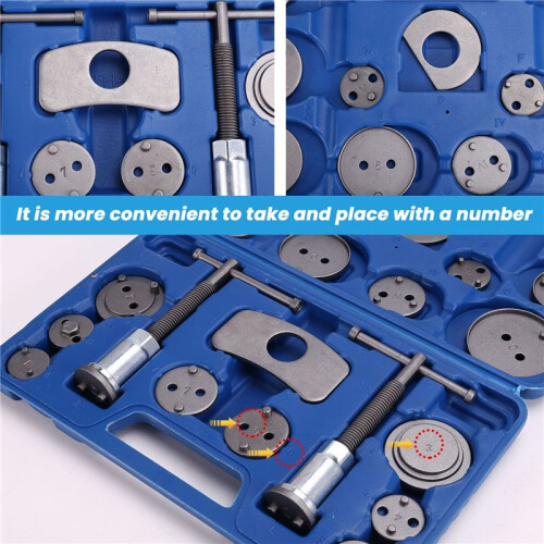 Brake Caliper Compression Tool Set Thrust Bolt Assemblies Retaining Plates Caliper Hangers Disc Adapters with Gloves 2