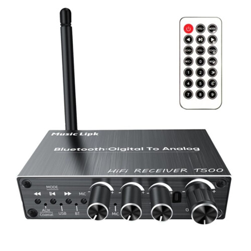 5.3 Audio Receiver AUX/Coaxial / Mic/USB Lossless Music Wireless Audio Adapter with Remote Control