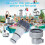 Pool Hose Adapter with Clamp Washer 2 Types Conversion Connector Replacement Pool Hose Adapter for  Threaded 2