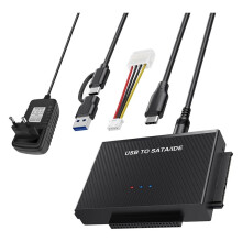 Adapter USB 3.2 and IDE Adapter, USB Hard Drive Adapter for 2.5inch and 3.5inch HDD & IDE HDD, EU Plug
