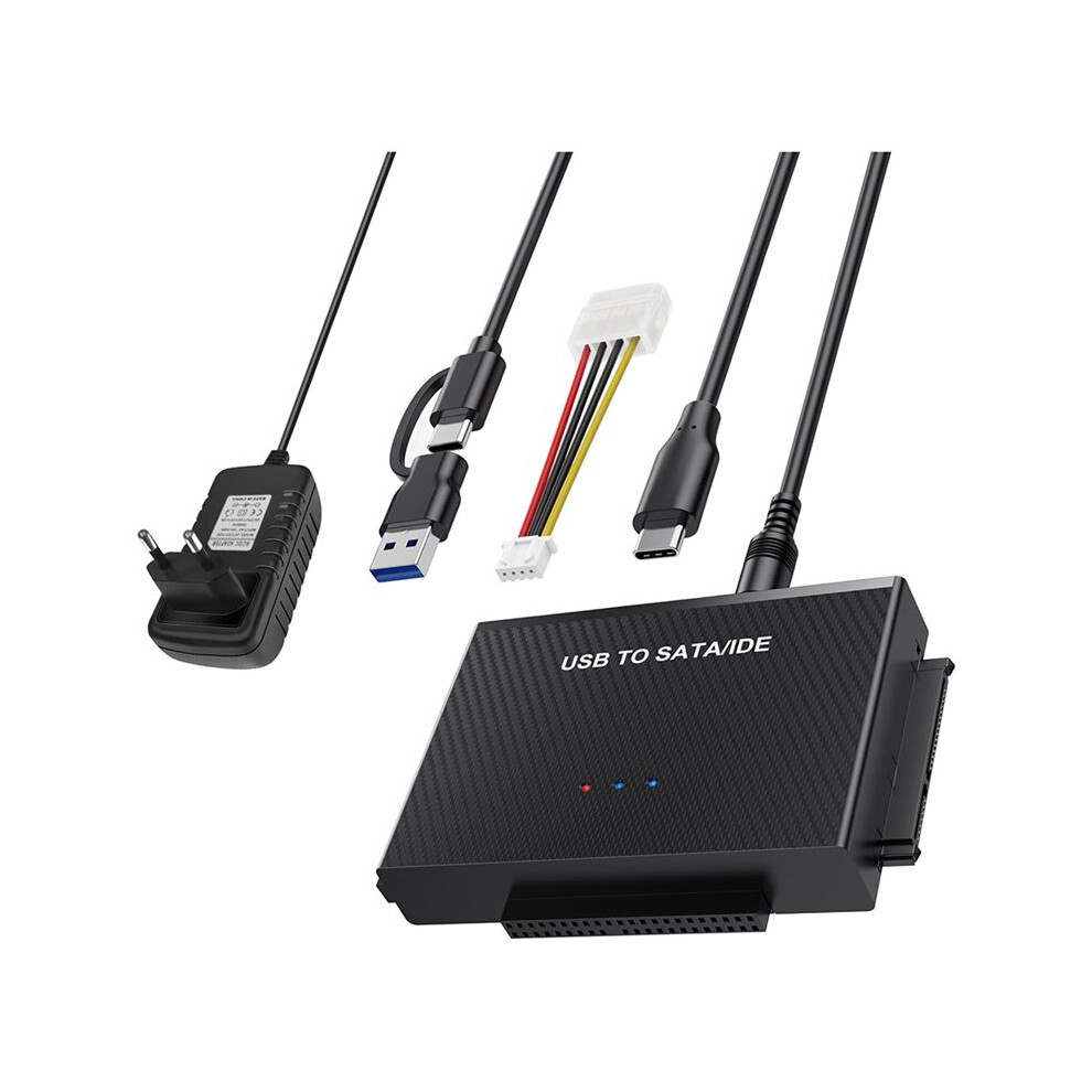 Adapter Usb 3.2 And Ide Adapter, Usb Hard Drive Adapter For 2.5Inch And 3.5Inch Hdd & Ide Hdd, Eu Plug 6133053020153