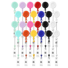 24 Pièces Bobine de Badge Perlée Porte-Clips Rétractables pour Perles en Vrac Barre Vierge ID Nom Bobines de Badge avec Clip de Ceinture, Coloré