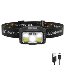 Wiederaufladbare LED-Stirnlampe, LED-Stirnlampe mit Bewegungssensor, zum Laufen, Wandern, Angeln und Camping