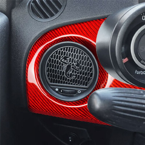Driver'S Side Instrument Panel Air Vent Decorative Frame for  Abarth 500 595 2012-2015 Interior Modification Red 1