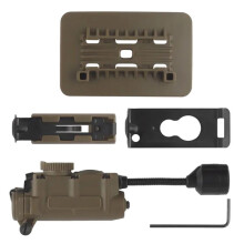 Helmet Lamp with IR and Flashlight Color Light Strobe Light Headphone IFF Auxiliary Light for Outdoor Sports Tan Color