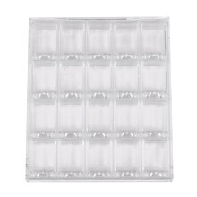 20 Girds Acrylic Makeup Organizer Nail Art Storage Box Clear Display Case Organizer Holder For Jewelry Nail Rhinestone Beads Box Transparent