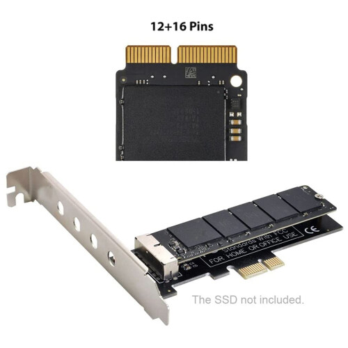 PCI Express Conversion Card PCI-E 1X to 12+16 Pin for 2013-2017  Pro Air SSD Conversion Card 1