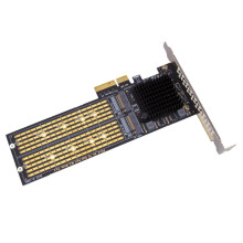 SSU Adattatore PCI-E X4 un Dual NVMe PCIe, M.2 NVMe SSD un PCI-E X8/X16 Supporto per Schede M.2 (Chiave M) NVMe SSD 22110/2280/2260/2242