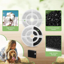 Vervangende Kattenwaterfonteinfilters voor 2,5 Gal/9,5 L Hondenwaterfontein Geactiveerde Huisdierfonteinfilters en Sponzen, A
