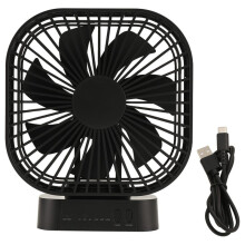 Ventilateur USB Rechargeable de Bureau avec Minuterie Pliable 3 Vitesses Ventilateur Silencieux Portable Ă 7 Feuilles pour Bureau Camping en