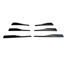 Car Glossy Black Front Bumper Spoiler Lower Grille Fog Light Eyebrow Covers Trim for- MK8 2021 2022