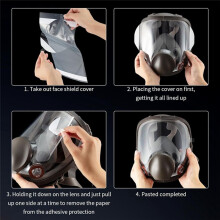 50 Pcs Peel Off Lens Cover Shield Cover Respirator Mask Protective Cover Compatible for 6885, 6000, 6700, 6800 Series