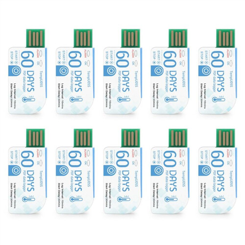 10Pcs TempU05S USB Temperature Data Logger 60 Day Single Use Temperature Analyzer PDF Report USB Temperature Logger