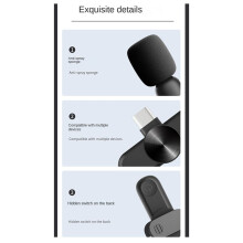 Wireless Lavalier Microphones Plug and  Noise Reduction Auto Sync Lapel Mic Live Stream,Vloggers,Interview