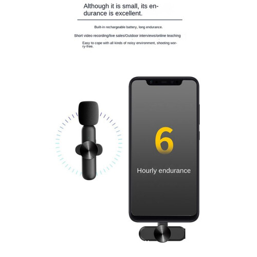 Wireless Lavalier Microphones Plug and  Noise Reduction Auto Sync Lapel Mic Live Stream,Vloggers,Interview 1