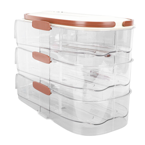 3-Schicht-Eierbox zum Rollen, 12-Eier, transparent, 8x12x4cm