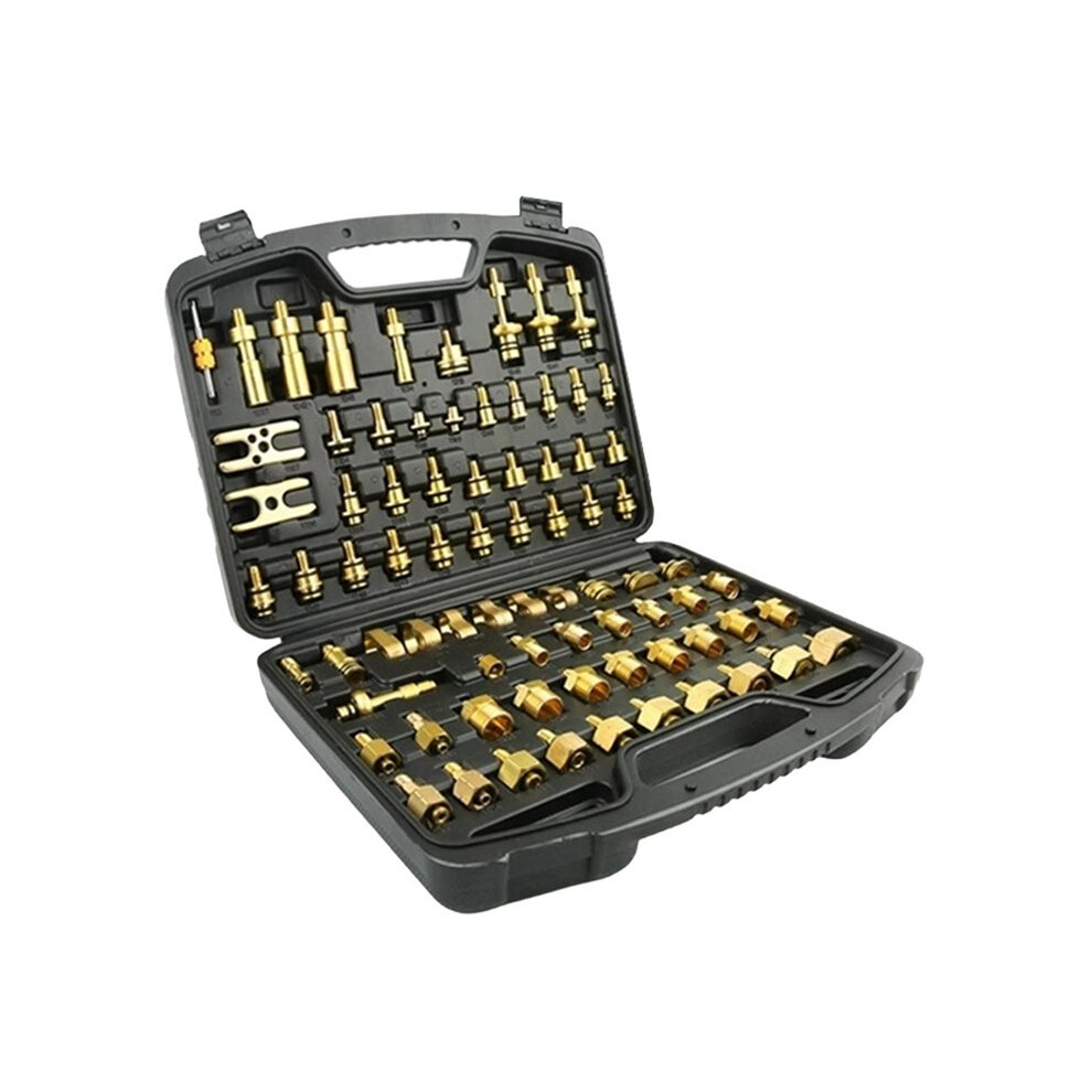 77Pcs Car Air Conditioning Leak Test Kit Ac Leak Detection Tools Connector Repair Kit For Car Auto Ac 4711371817994